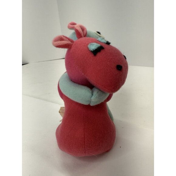 Vintage Knickerbocker Embracebles Pink And Blue Hugging Hippos Stuffed Animal - Picture 4 of 8